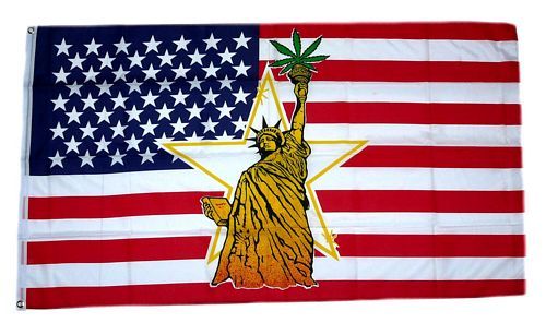 Fahne / Flagge USA - Freiheitsstatue Hanf 90 x 150 cm