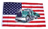 Fahne / Flagge USA - Truck LKW 90 x 150 cm