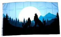 Fahne / Flagge Wolf Silhouette 90 x 150 cm