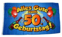 Fahne / Flagge Alles Gute zum 50. Geburtstag 90 x 150 cm