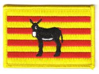 Fahnen Aufnäher Katalonien Esel