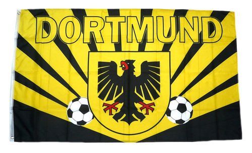 Fahne Flagge Dortmund Stadt 90x150 cm Hissfahne Dortmunder Stadtfahne Wappen TOP 