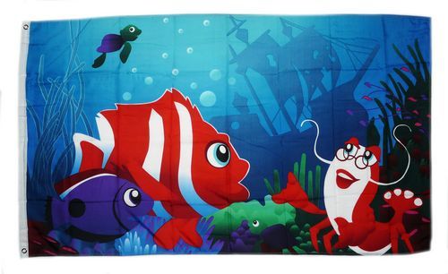 Fahne / Flagge Unterwasserwelt Fische 90 x 150 cm