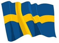 Fahnen Aufkleber Sticker Schweden wehend