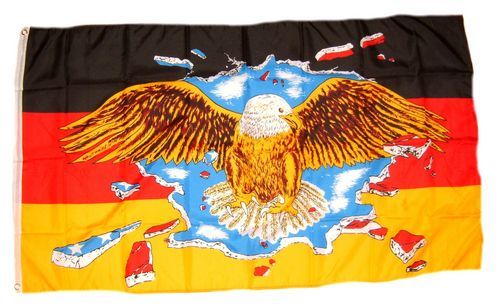Fahne Deutschland breiter Adler Hissflagge 90 x 150 cm Flagge 