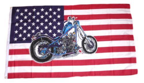 Fahne / Flagge USA - Motorrad 90 x 150 cm