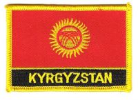 Fahnen Aufnäher Kirgistan Schrift