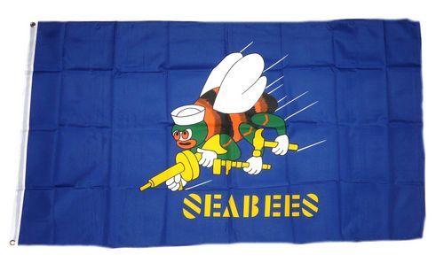 Fahne / Flagge US Navy Seebees 90 x 150 cm