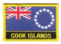 Fahnen Aufnäher Cook Inseln Schrift
