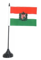 Fahne / Tischflagge Ungarn Wappen NEU 11 x 16 cm Fahne
