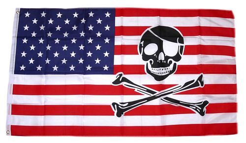 Fahne / Flagge USA - Totenkopf Skull 90 x 150 cm