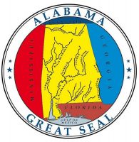 Fahnen Aufkleber Sticker Siegel USA - Alabama