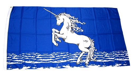90x150 cm Hissfahne mit Ösen Pferd Fahne Flagge Einhorn blau 