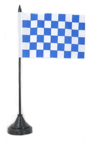 Fahne / Tischflagge Karo blau / weiß NEU 11 x 16 cm Fahne