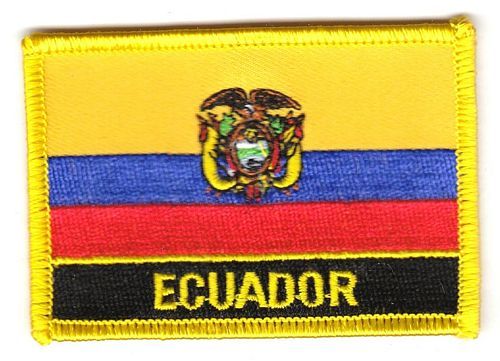 Fahnen Aufnäher Ecuador Schrift
