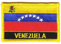 Fahnen Aufnäher Venezuela Schrift