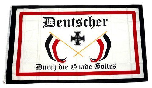 3908  Fahne Flagge Kaiserreich Deutscher durch die Gnade Gottes   150 x 250  XXL 