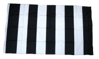 Fahne / Flagge schwarz / weiß Streifen 90 x 150 cm