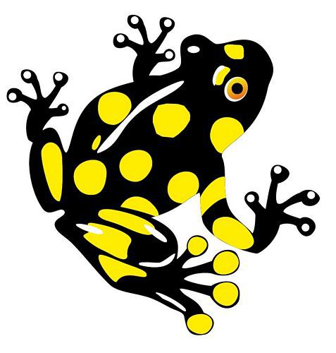 Aufkleber Sticker Frosch schwarz gelb