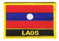 Fahnen Aufnäher Laos Schrift