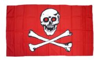 Fahne / Flagge Pirat Freibeuter rotes Tuch 30 x 45 cm