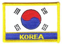 Fahnen Aufnäher Südkorea Schrift