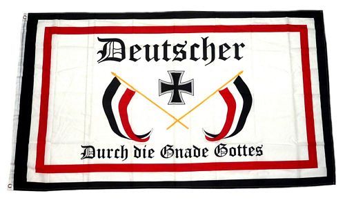 Deutscher durch die Gnade Gottes  Militaria Fahne Flagge Hissfahne 150 x 90 cm 