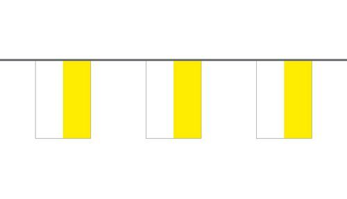 Flaggenkette gelb / weiß 6 m