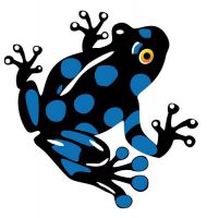 Aufkleber Sticker Frosch schwarz blau Autoaufkleber