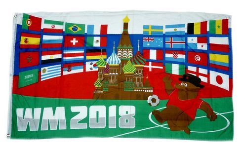 Fahne Russland Deutschland WM 2018 in Russland Flaggen Doppelpack 90x150 