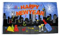 Fahne / Flagge Happy New Year City 90 x 150 cm