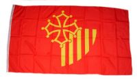 Fahne / Flagge Frankreich - Languedoc Roussillon 90 x 150 cm