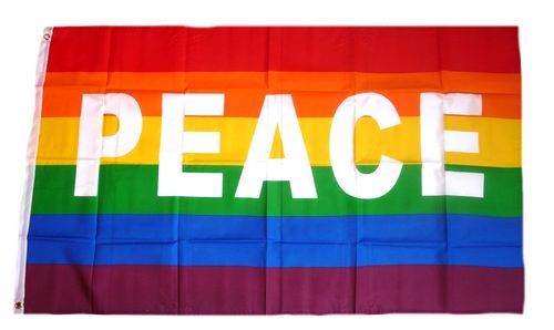 Flagge Peace Zeichen Regenbogen 90 x 150 cm Fahne 