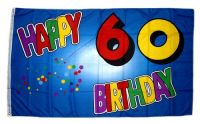 Fahne / Flagge 60. Geburtstag Happy Birthday 90 x 150 cm