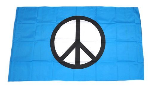 Fahne / Flagge Peace Zeichen blau 30 x 45 cm