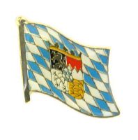 Flaggen Pin Freistaat Bayern mit Wappen Anstecknadel