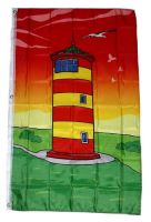 Flagge Roter Sand Leuchtturm 90 x 150 cm Fahne 