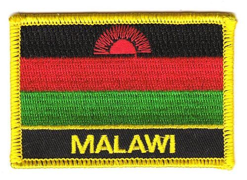 Fahnen Aufnäher Malawi Schrift