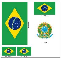 Fahnen Aufkleber Set Brasilien