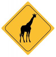 Aufkleber Sticker Achtung Giraffe Autoaufkleber