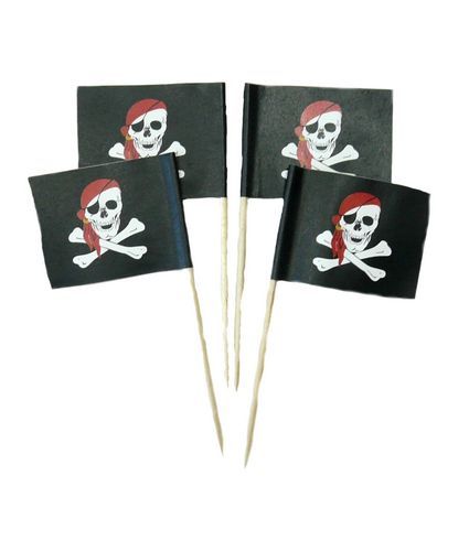 50 Dekopicker Pirat Kopftuch Fahne Flagge Minifahnen 