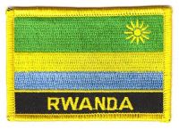 Fahnen Aufnäher Ruanda Schrift