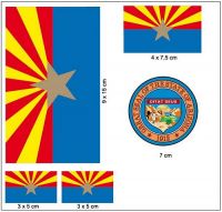 Fahnen Aufkleber Set USA - Arizona