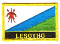 Fahnen Aufnäher Lesotho Schrift