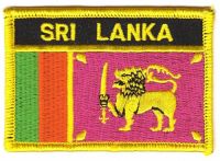 Fahnen Aufnäher Sri Lanka Schrift