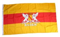Fahne / Flagge Baden mit Wappen 90 x 150 cm