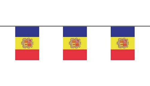 Flaggenkette Andorra mit Wappen 6 m