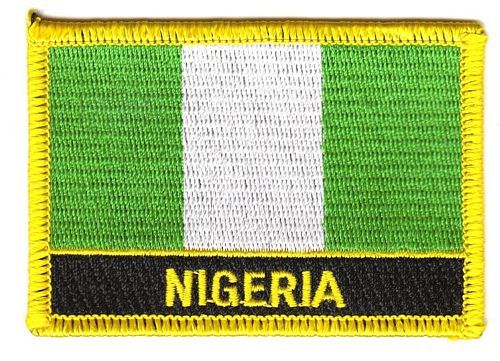 Fahnen Aufnäher Nigeria Schrift