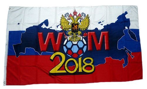 FAHNE 3869 FUSSBALL WELTMEISTERSCHAFT 2018 RUSSLAND FLAGGE mit ADLER WM 2018 