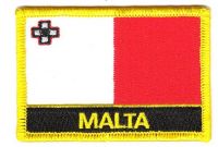 Fahnen Aufnäher Malta Schrift